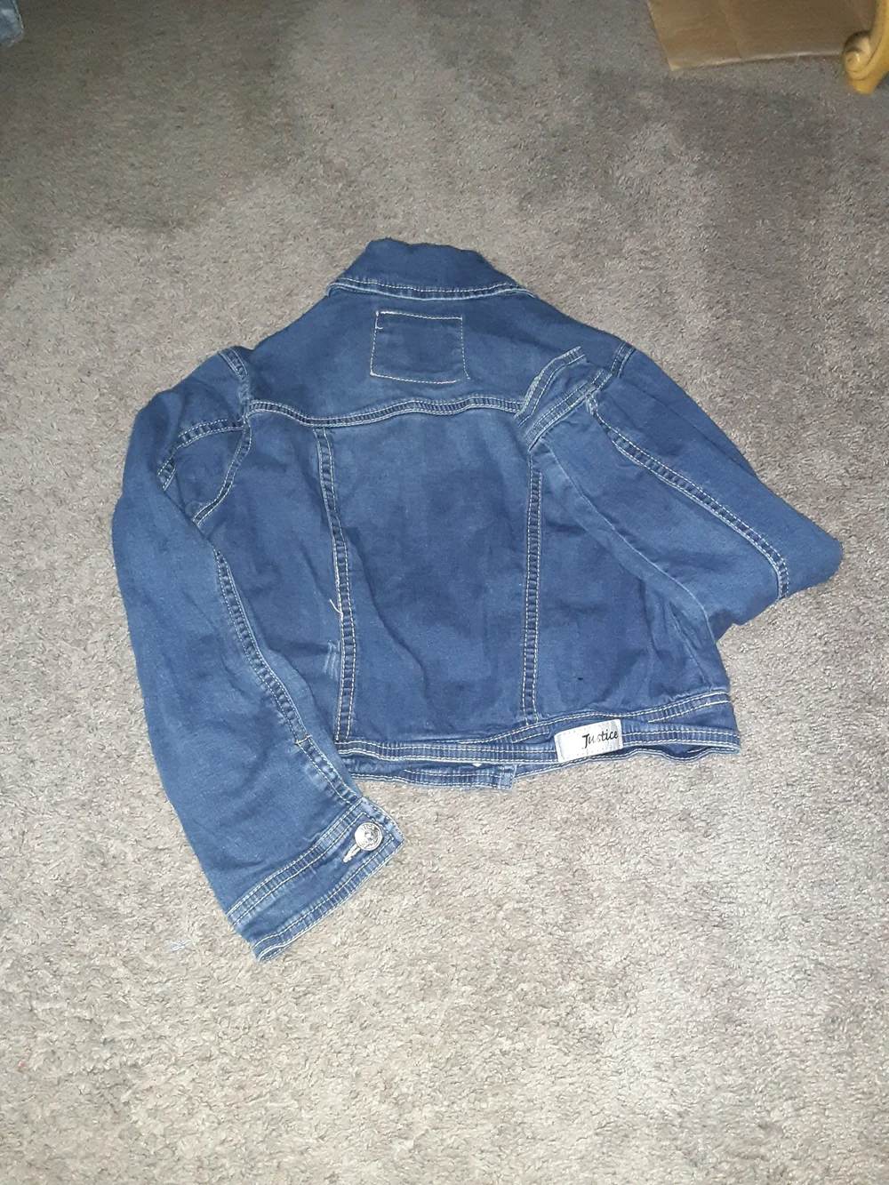 Justice Dark Blue Denim Jacket with Silver Studs